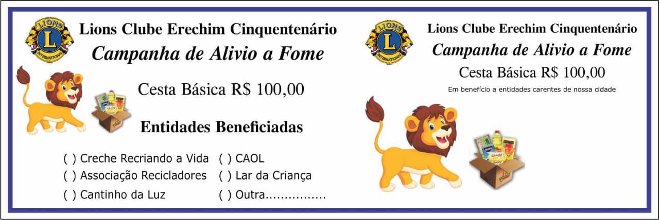 Lions Clube campanha 2021