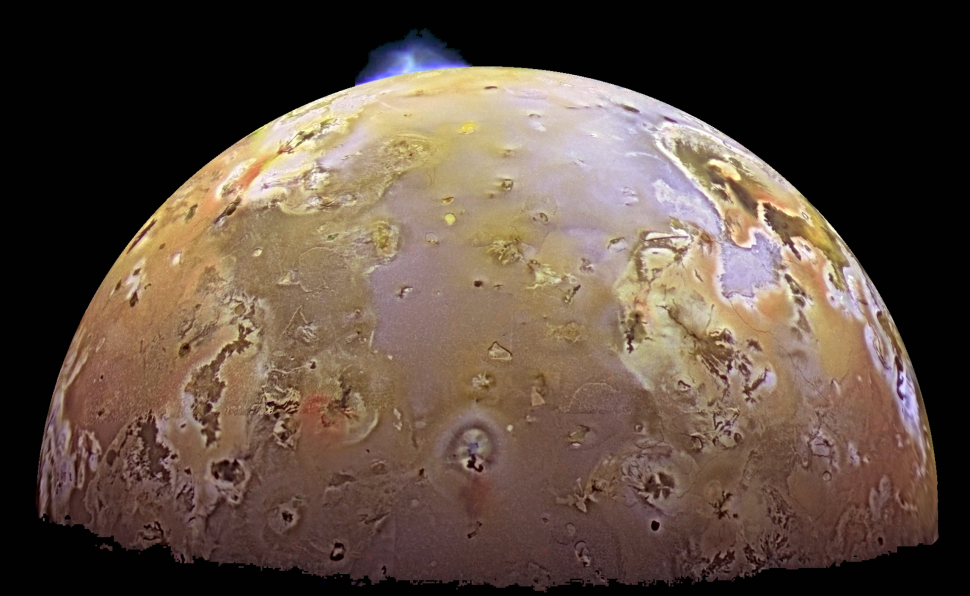 8 de marco de 1979 Vulcoes avistados na lua de Jupiter Io