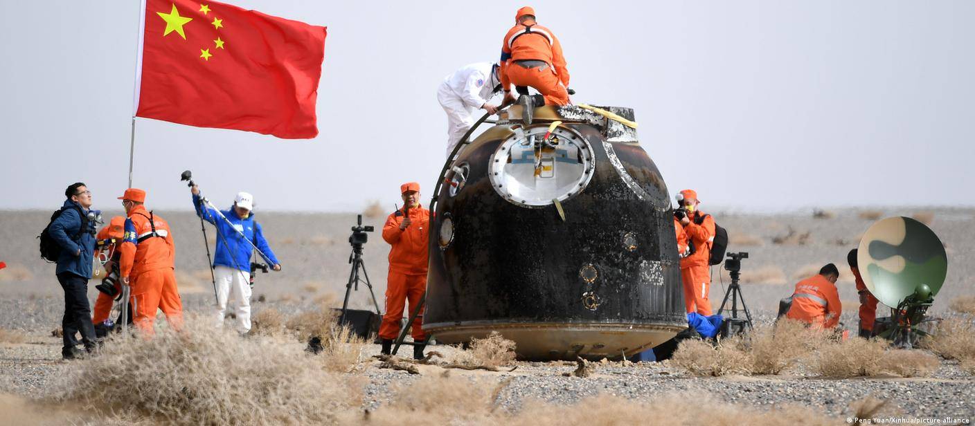 Astronautas chineses retornam a Terra apos seis meses