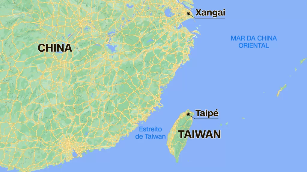 mapa china taiwan