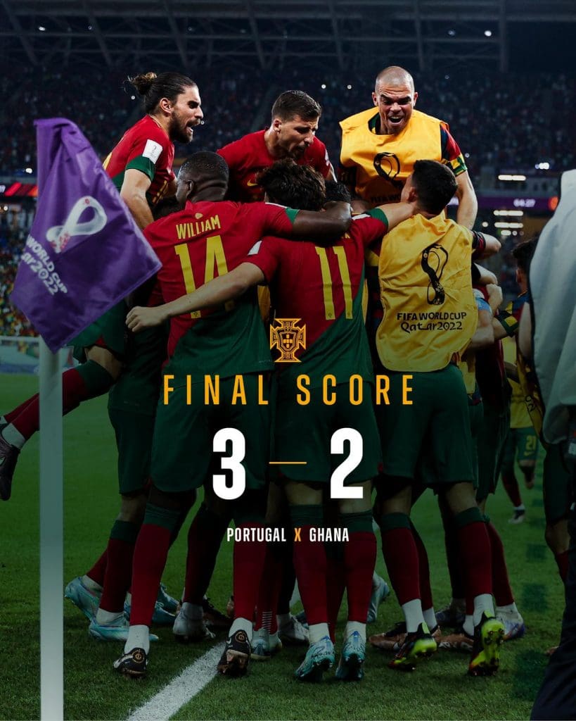 Fim de Jogo – Portugal 3 x 2 Gana