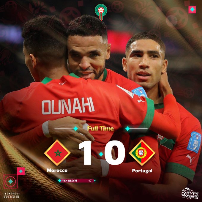 Marrocos vence Portugal e pela 1a vez uma selecao africana vai as semifinais de uma Copa do Mundo