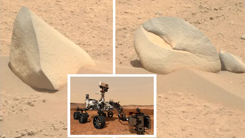 Rover Perseverance Mars detecta rochas de barbatana de tubarao e garra de caranguejo em Marte